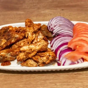 Chicken Suya with Tomatoes & Onions